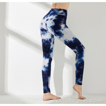 Ceangail Pants Yoga Rialú Tummy Dyeing